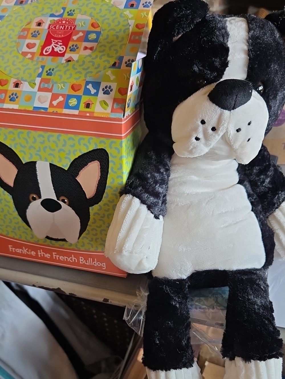 Scentsy Frankie French Bulldog Plush Toy - Black, White